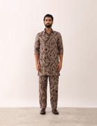 LAKSH STENCIL SHIRT SET - STONE view 1