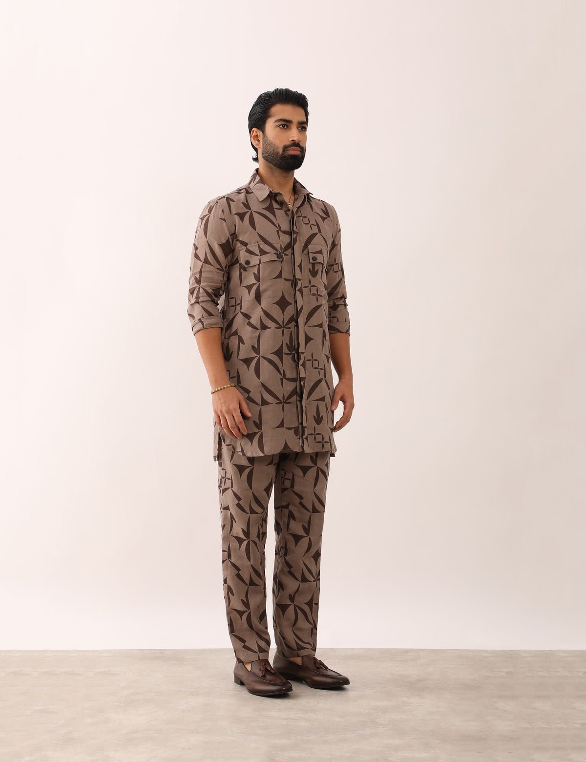 LAKSH STENCIL SHIRT SET - STONE - image 2