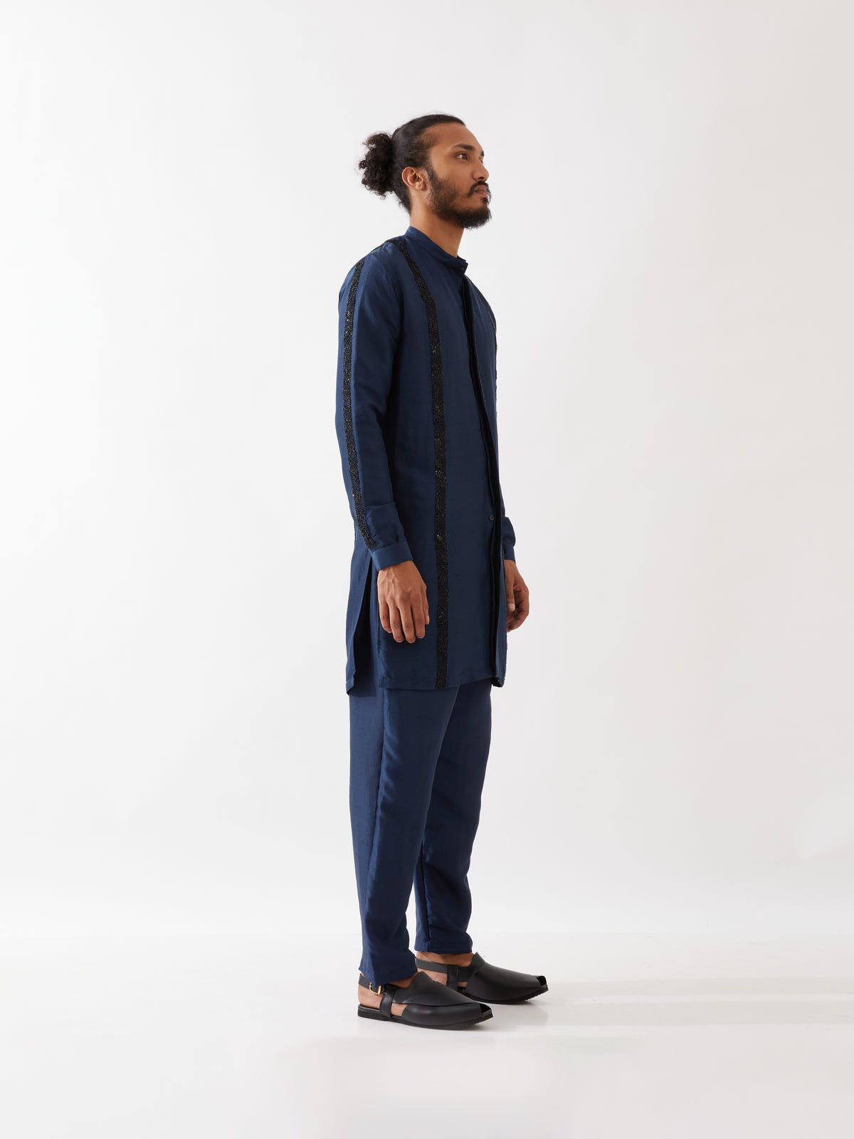 AVERY SILK KURTA SET - NAVY - image 3