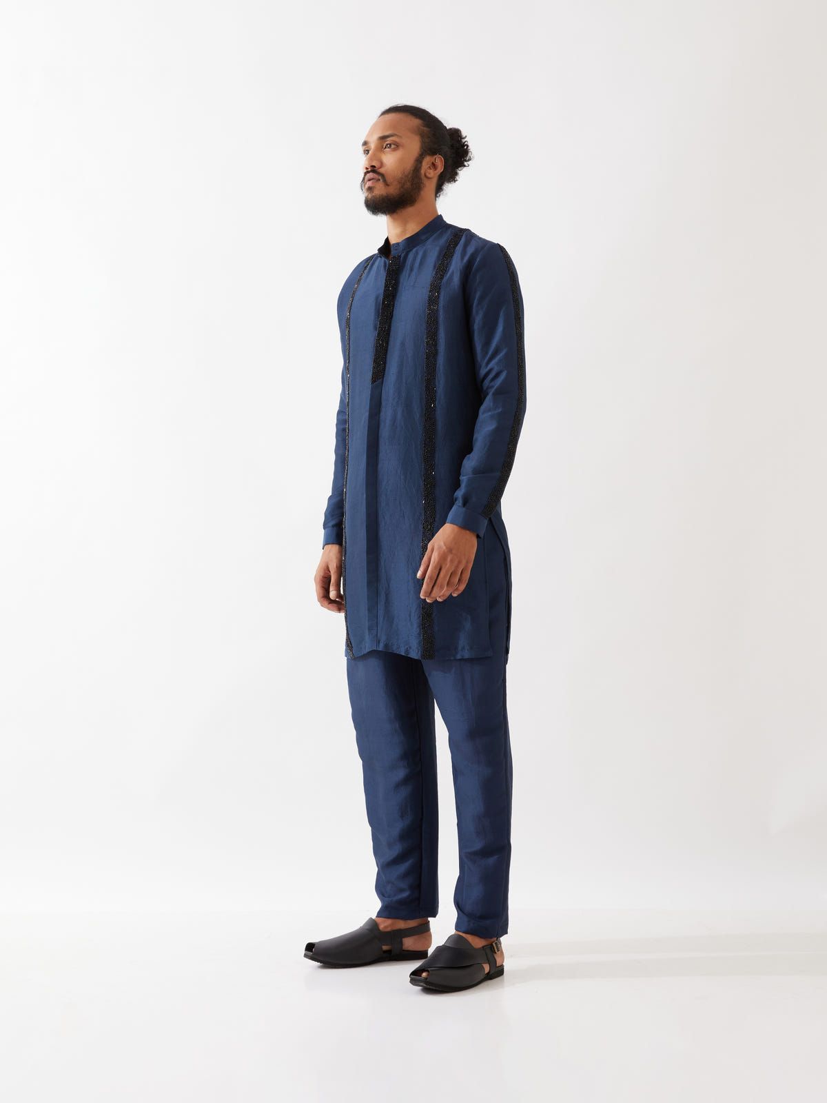 AVERY SILK KURTA SET - NAVY - image 4