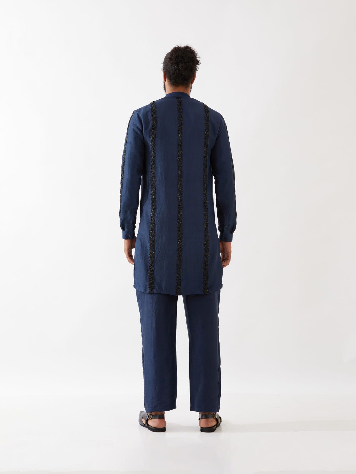 AVERY SILK KURTA SET - NAVY - image 5
