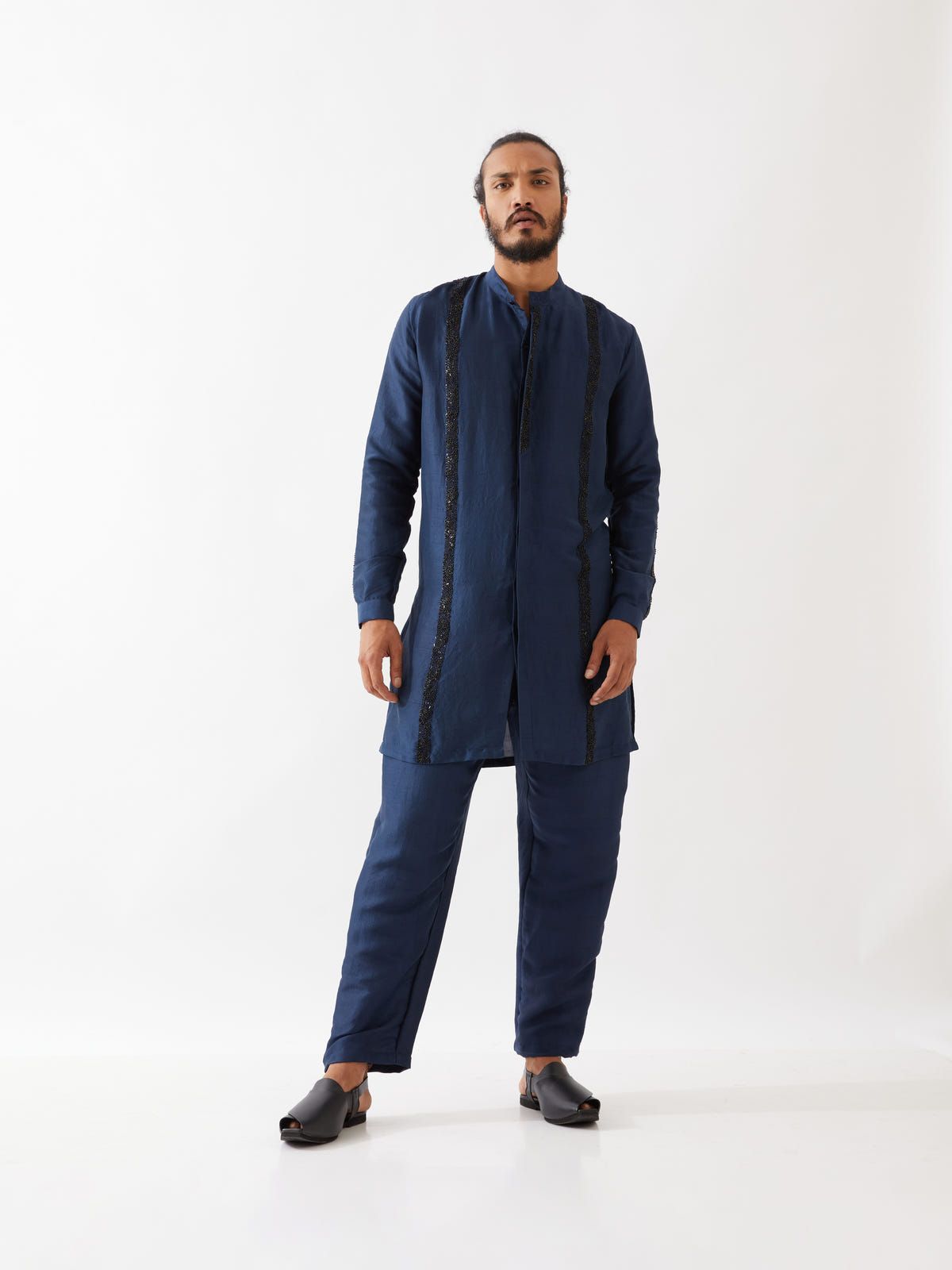 AVERY SILK KURTA SET - NAVY - image 7