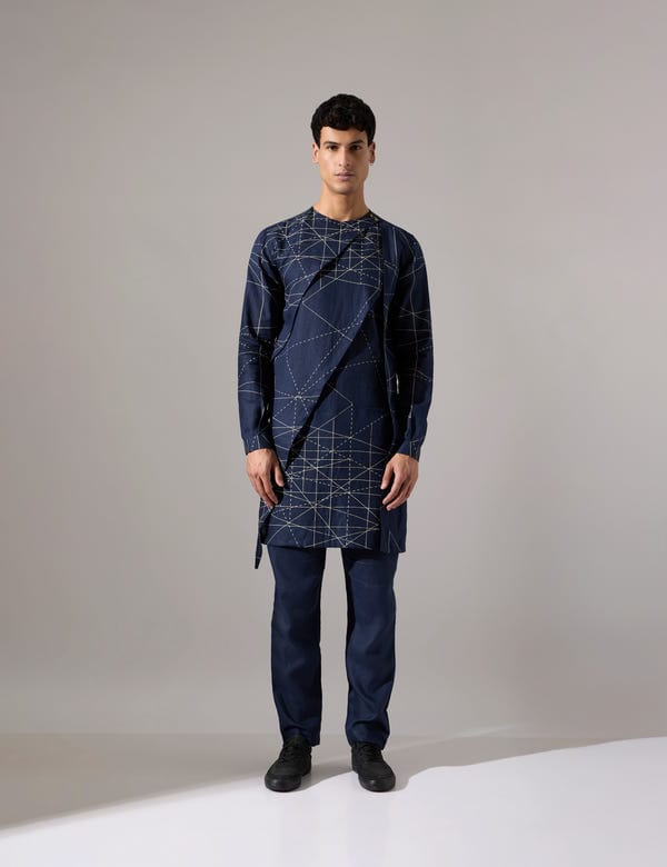 SON OF A NOBLE - SNOB — Austin network Kurta Set - Navy