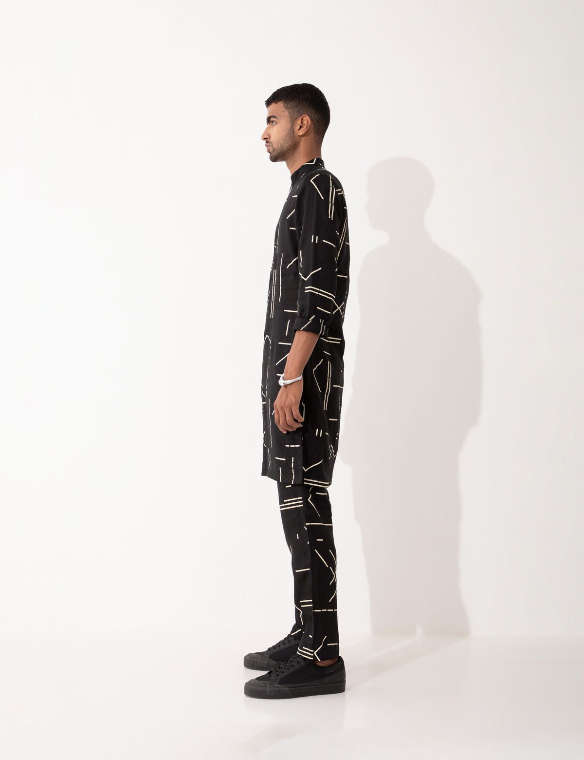 HAZEL CONTRA KURTA SET- BLACK - image 4
