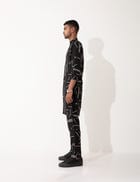 HAZEL CONTRA KURTA SET- BLACK view 4