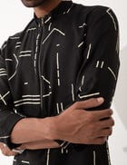 HAZEL CONTRA KURTA SET- BLACK view 8