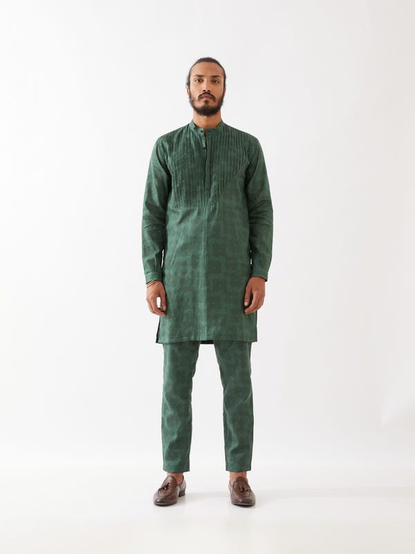 SON OF A NOBLE - SNOB — ACE FLORA KURTA - GREEN