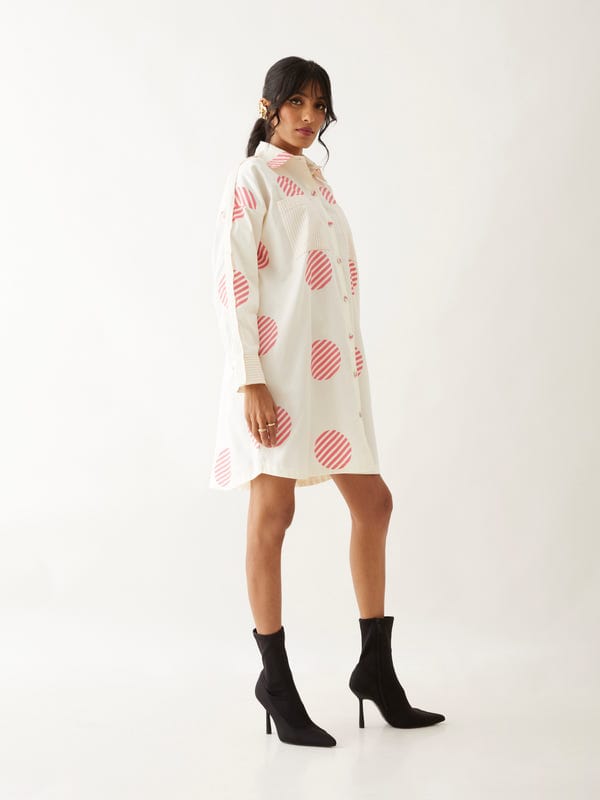 SON OF A NOBLE - SNOB — ROONIE DRESS - OFF WHITE