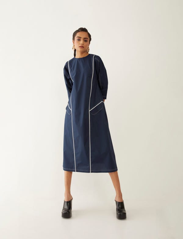 SON OF A NOBLE - SNOB — MARTHA DRESS - NAVY