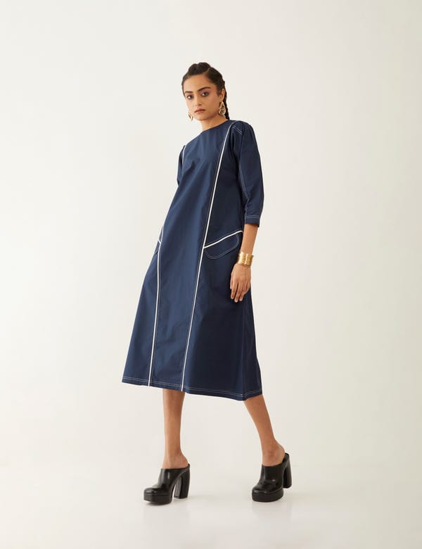SON OF A NOBLE - SNOB — MARTHA DRESS - NAVY