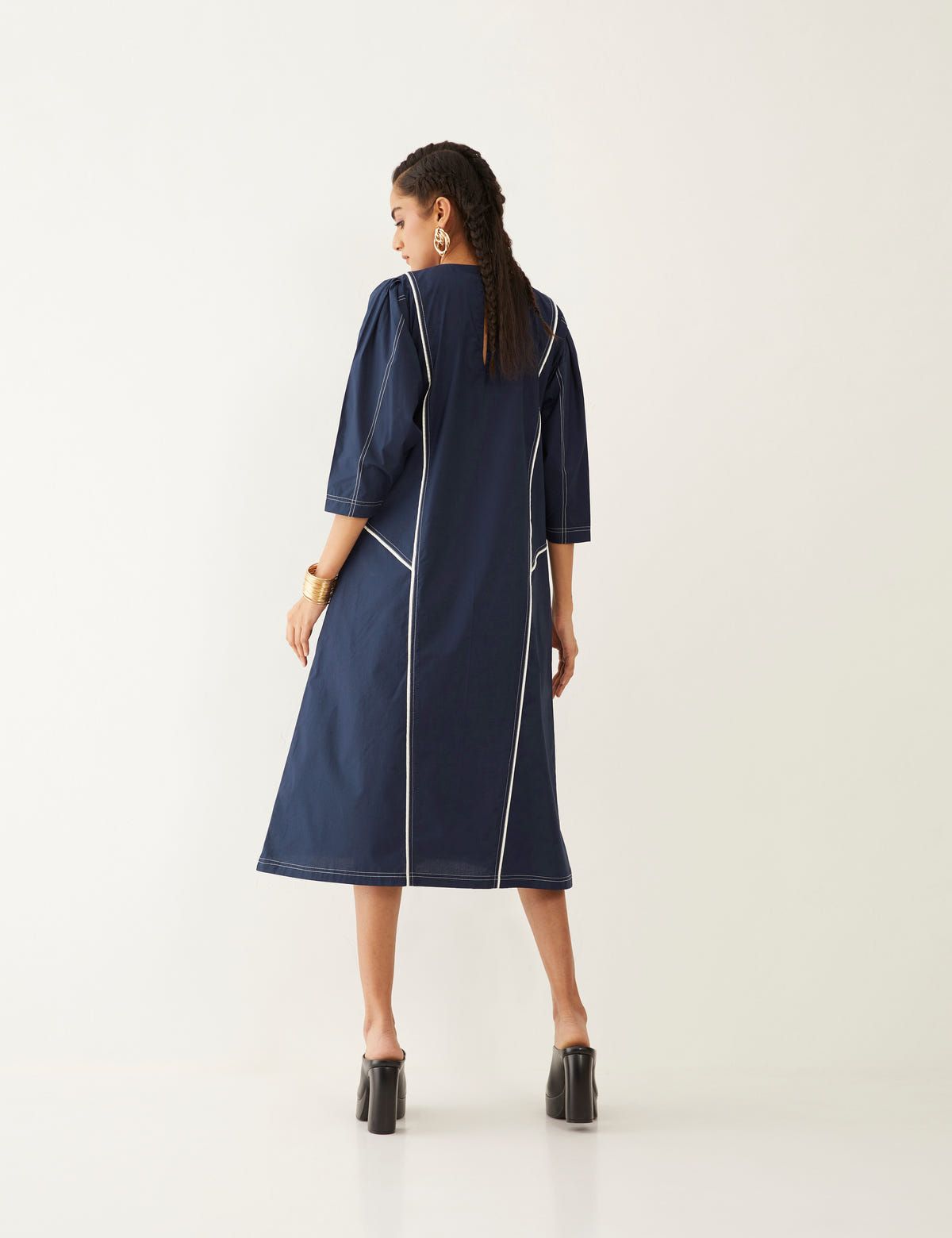MARTHA DRESS - NAVY - image 3