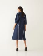 MARTHA DRESS - NAVY view 3