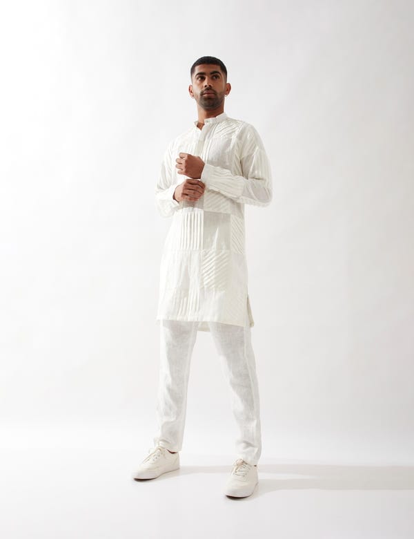 SON OF A NOBLE - SNOB — EZRA KURTA SET - WHITE