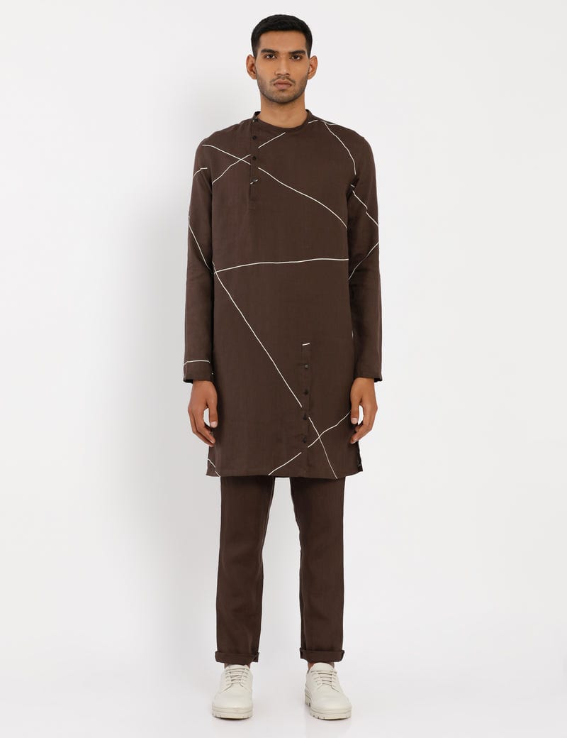MERGER KURTA ABSTRACT - BROWN