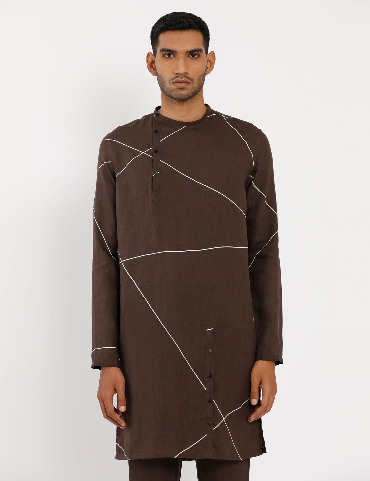 MERGER KURTA ABSTRACT - BROWN - image 2