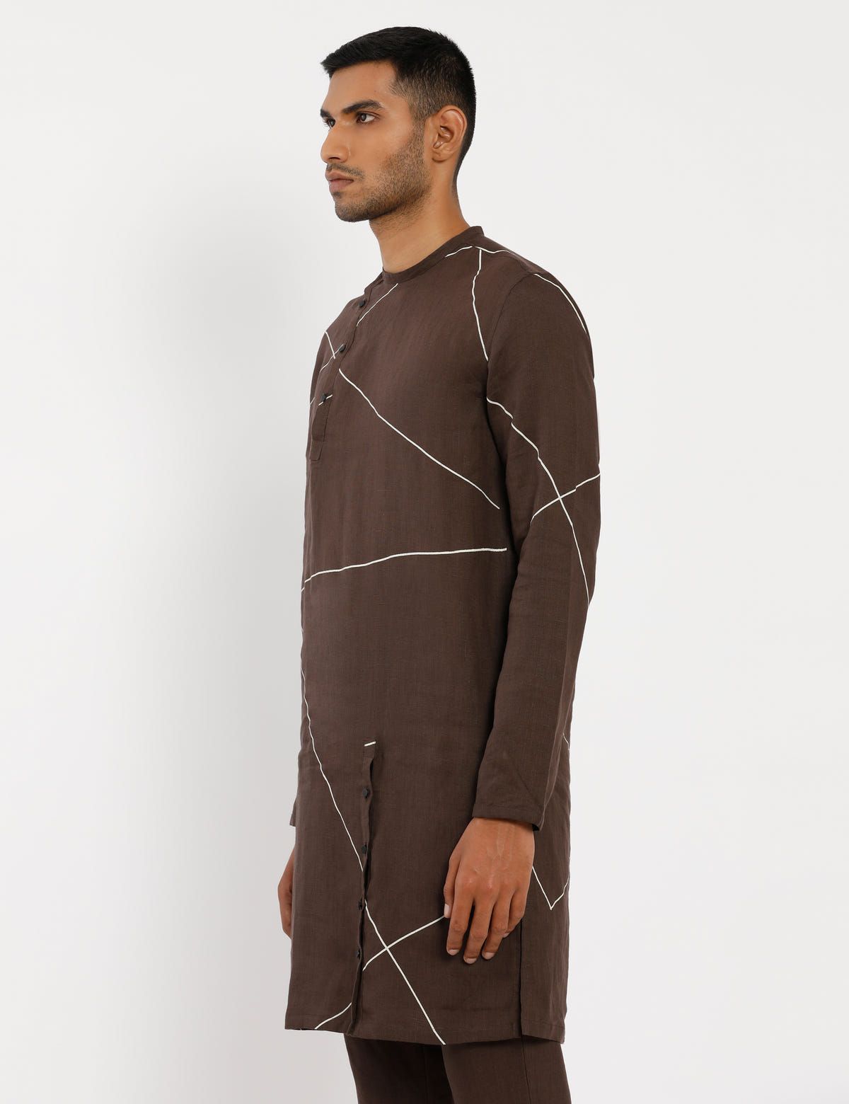 MERGER KURTA ABSTRACT - BROWN - image 3