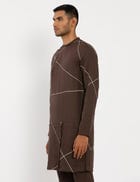 MERGER KURTA ABSTRACT - BROWN view 3