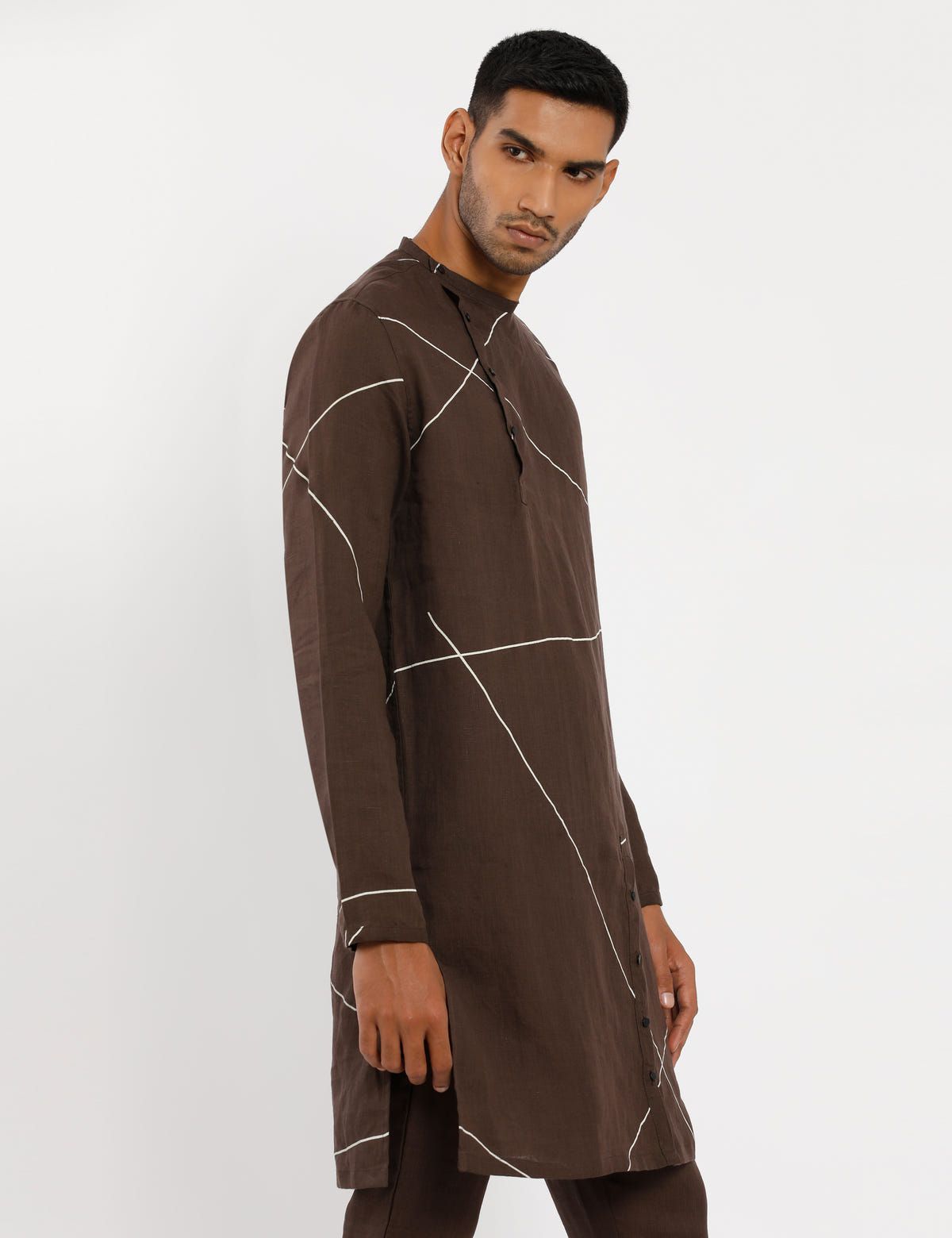 MERGER KURTA ABSTRACT - BROWN - image 4
