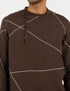 MERGER KURTA ABSTRACT - BROWN view 5