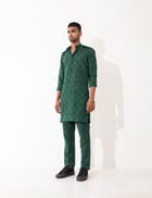 AUBREY MESH KURTA - GREEN view 3