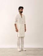ZESHAN KURTA SET - WHITE view 3