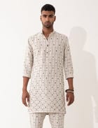 ZANDER CHECKER KURTA - IVORY view 2