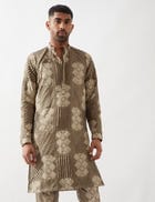 EZRA BARBED KURTA - OLIVE view 5