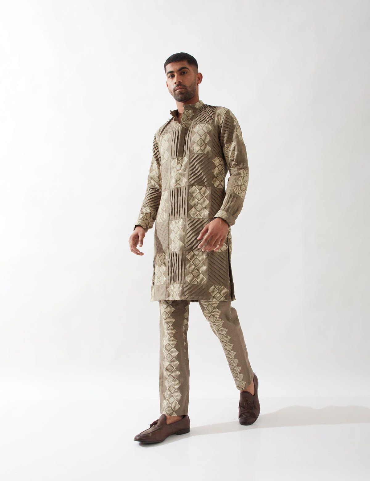 EZRA BARBED KURTA - OLIVE - image 7