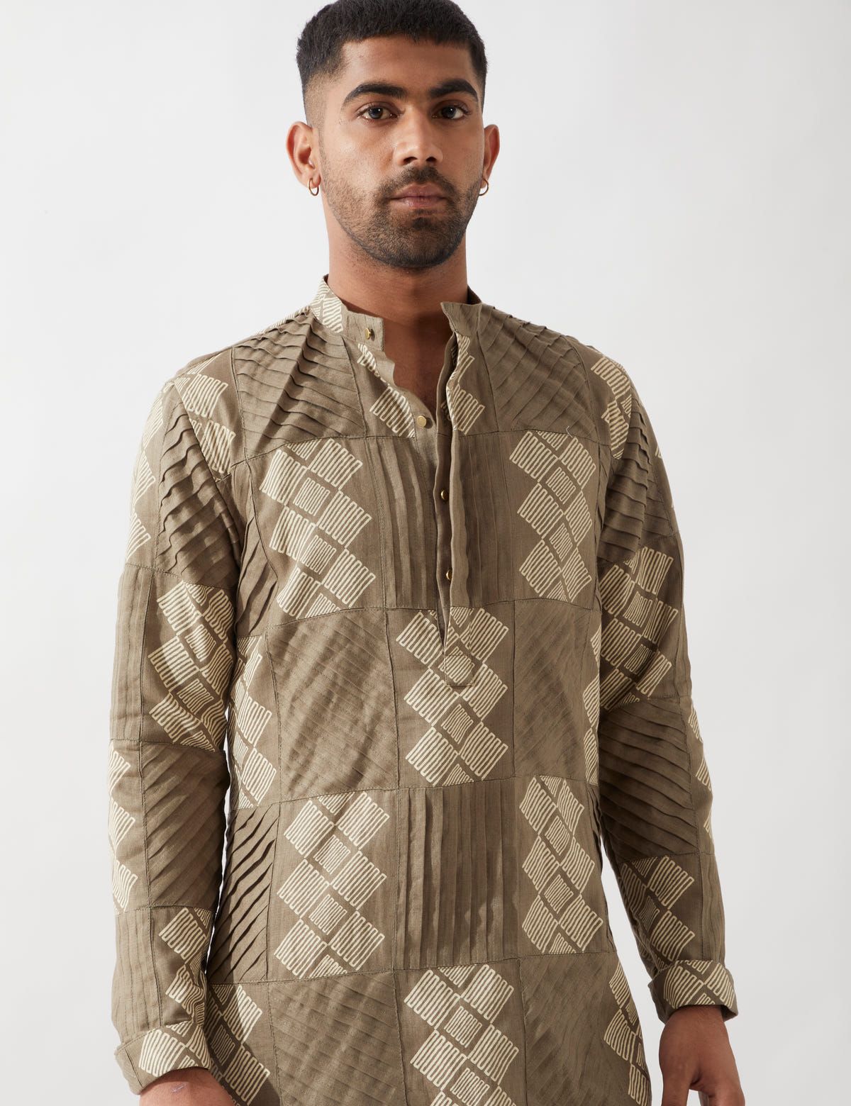 EZRA BARBED KURTA - OLIVE - image 8