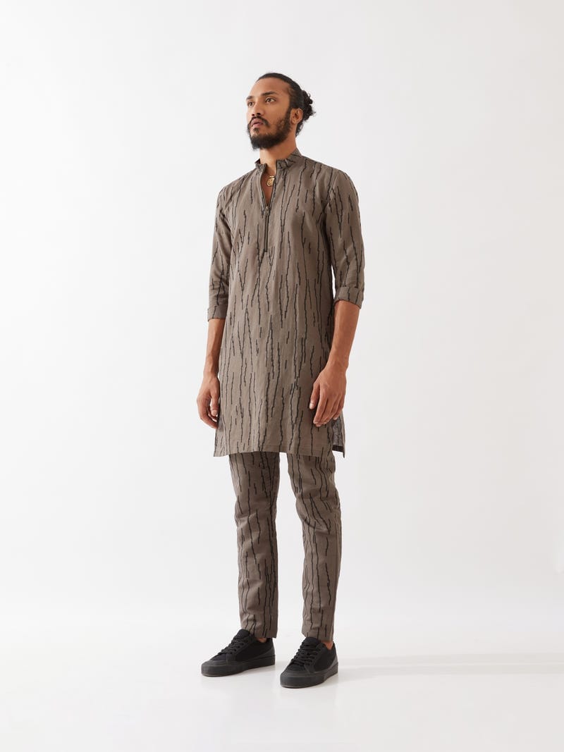 LUIS RAIN KURTA  - GREY