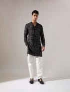 Michael Dots Kurta Set - Black view 3