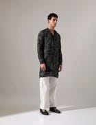 Michael Dots Kurta Set - Black view 4