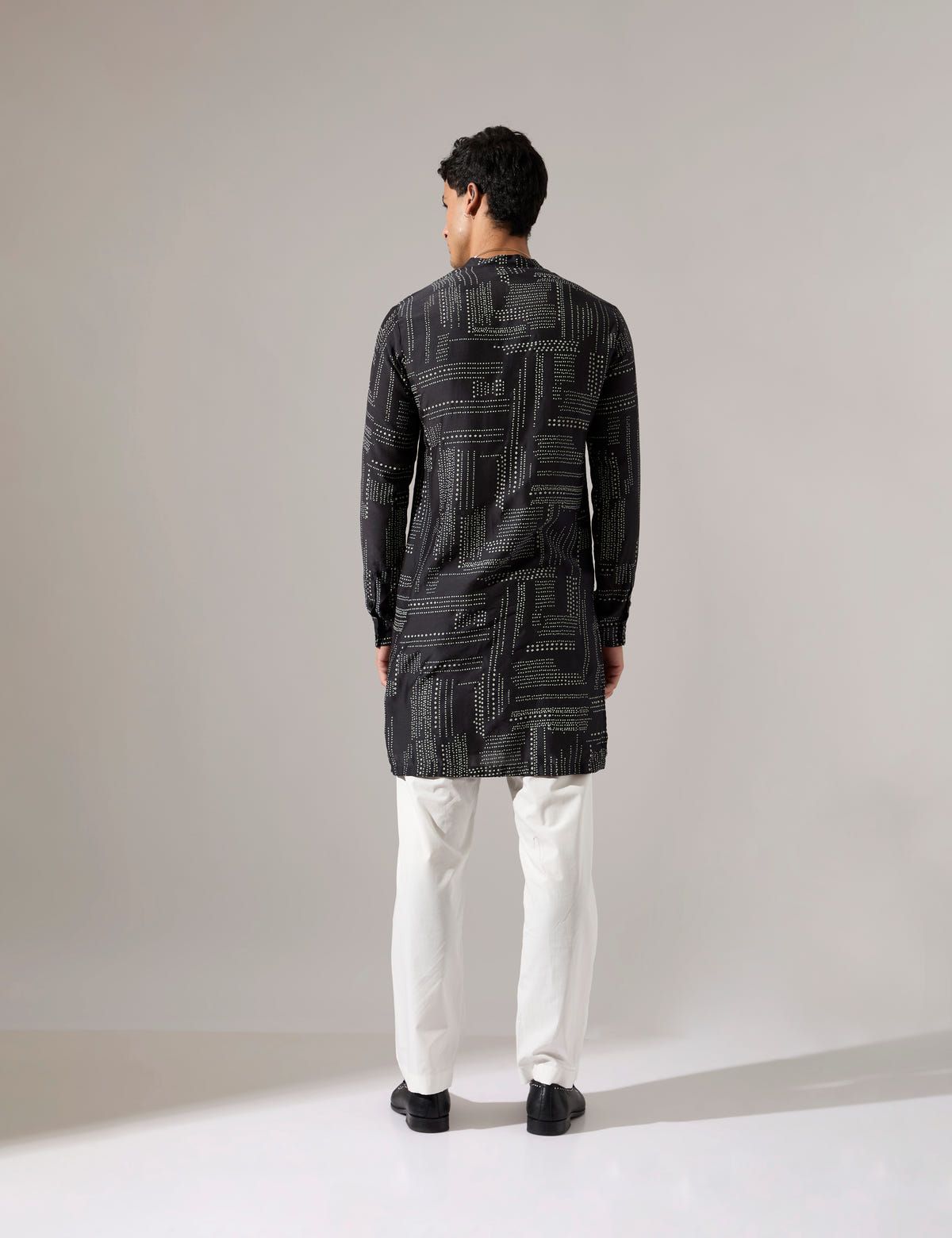 Michael Dots Kurta Set - Black - image 5