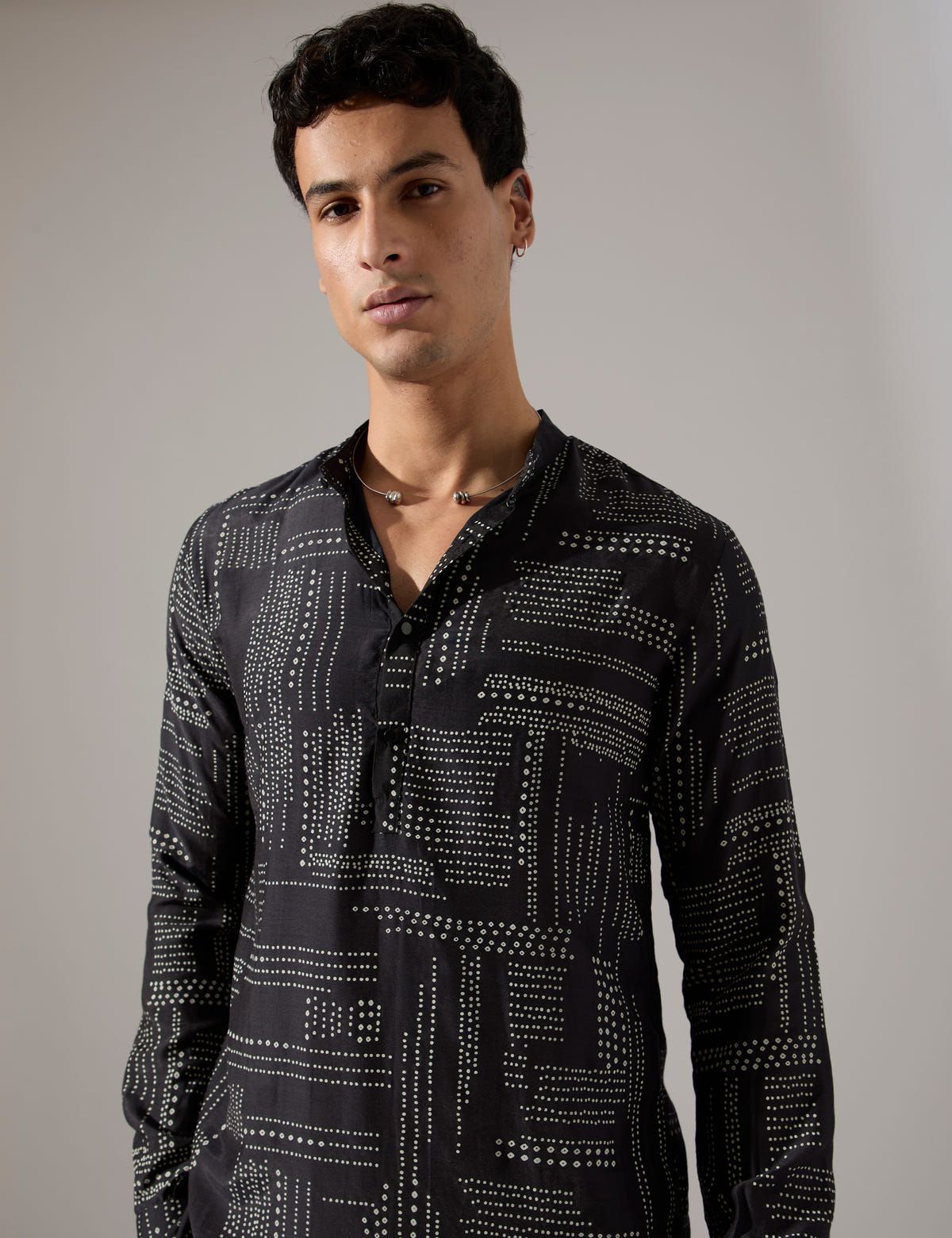 Michael Dots Kurta Set - Black - image 6