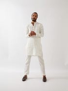 LUKE KURTA SET - WHITE view 5