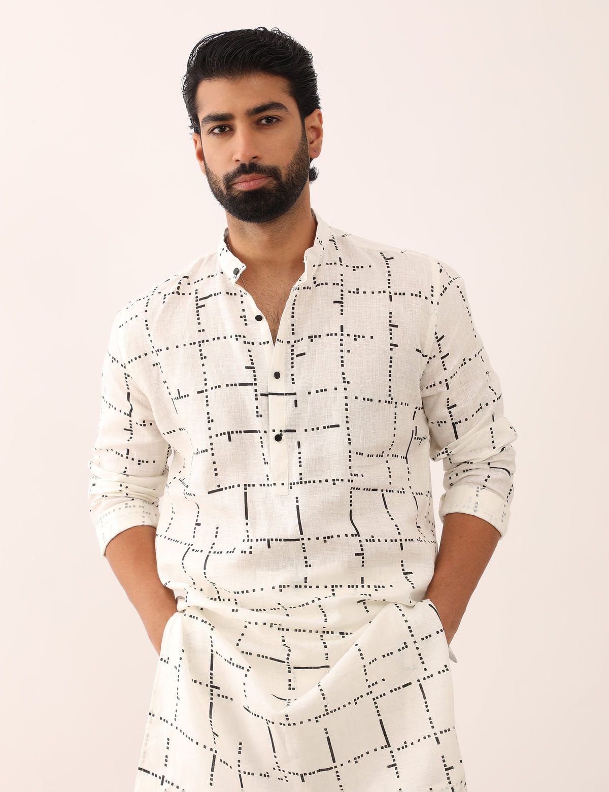 KRISH TETRIS KURTA - WHITE - image 1
