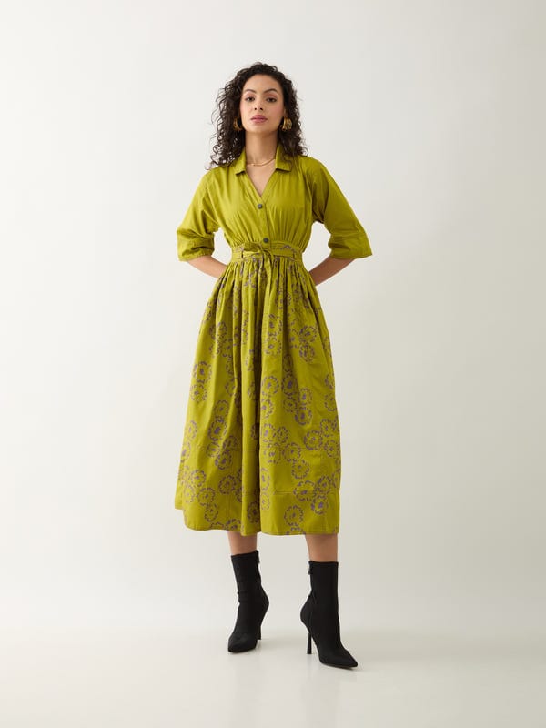SON OF A NOBLE - SNOB — DELTA DRESS - LEAF