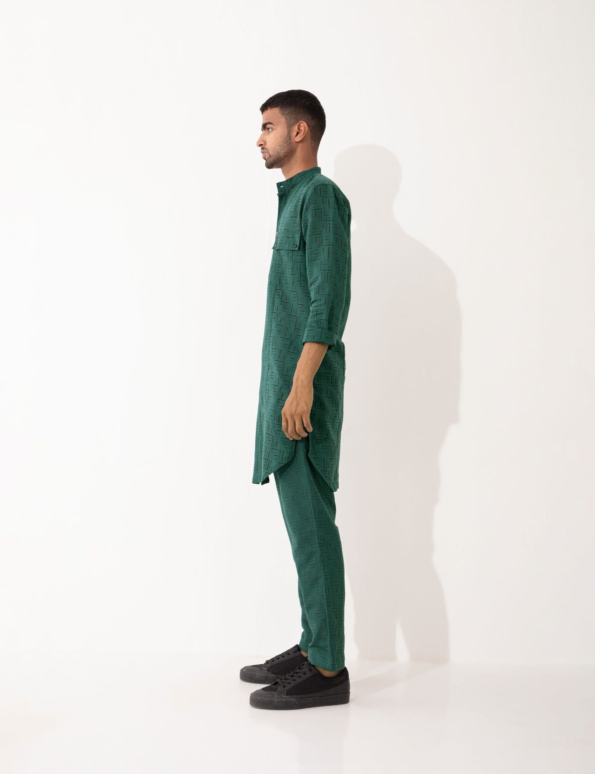 JENO METAL COMBO KURTA - GREEN - image 3