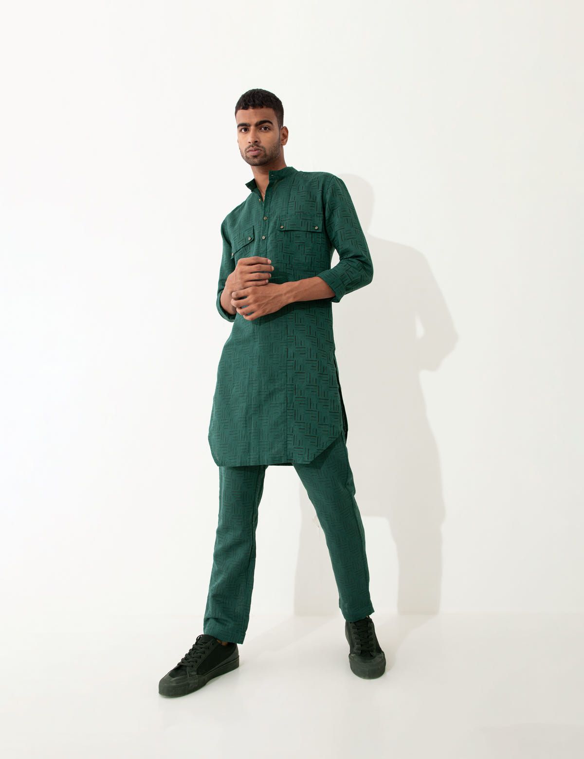 JENO METAL COMBO KURTA - GREEN - image 7