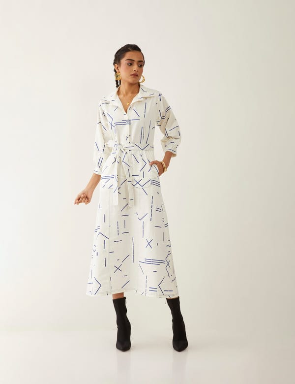 SON OF A NOBLE - SNOB — BONIE DRESS - OFF WHITE