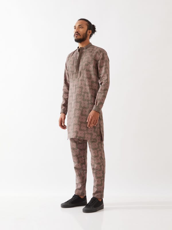SON OF A NOBLE - SNOB — ACE FLORA KURTA SET - GREY