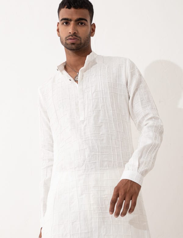 SON OF A NOBLE - SNOB — MORGAN KURTA - WHITE