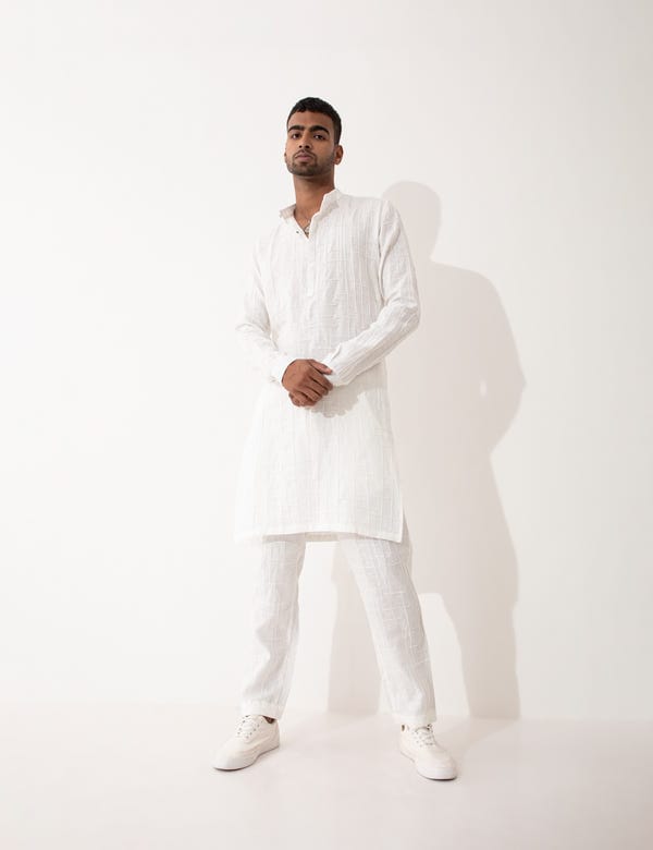 SON OF A NOBLE - SNOB — MORGAN KURTA - WHITE