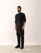 NAKSH KURTA SET - BLACK view 3