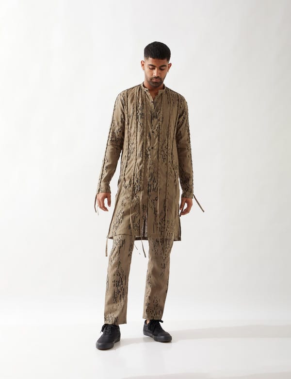 SON OF A NOBLE - SNOB — COLTON BRICKS KURTA - OLIVE