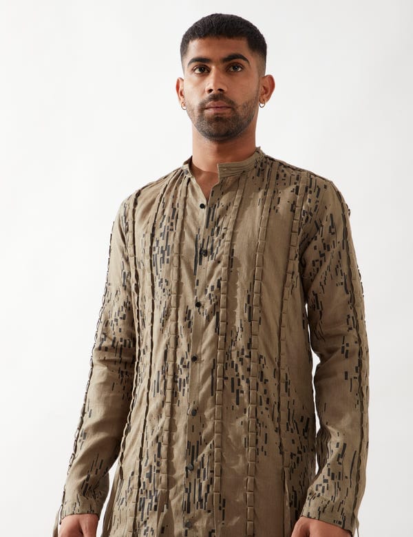 SON OF A NOBLE - SNOB — COLTON BRICKS KURTA - OLIVE