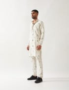 SLATE STAMP KURTA SET - IVORY view 2