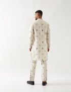 SLATE STAMP KURTA SET - IVORY view 3