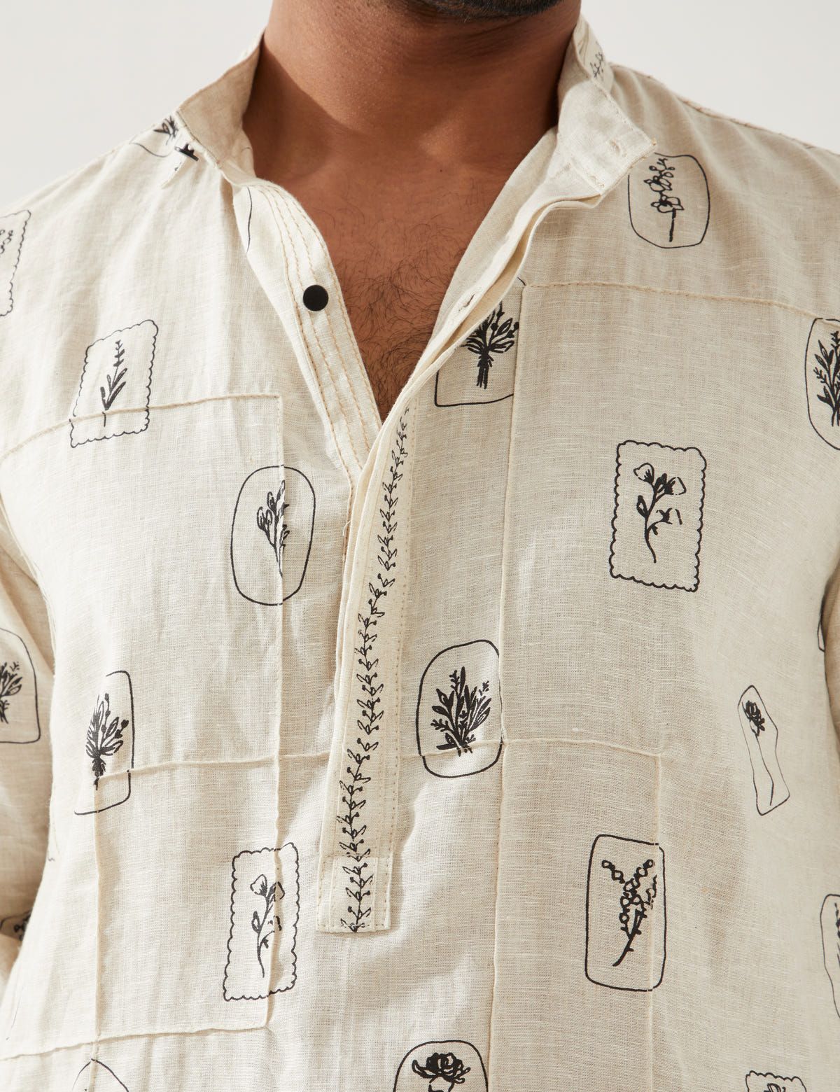 SLATE STAMP KURTA SET - IVORY - image 6