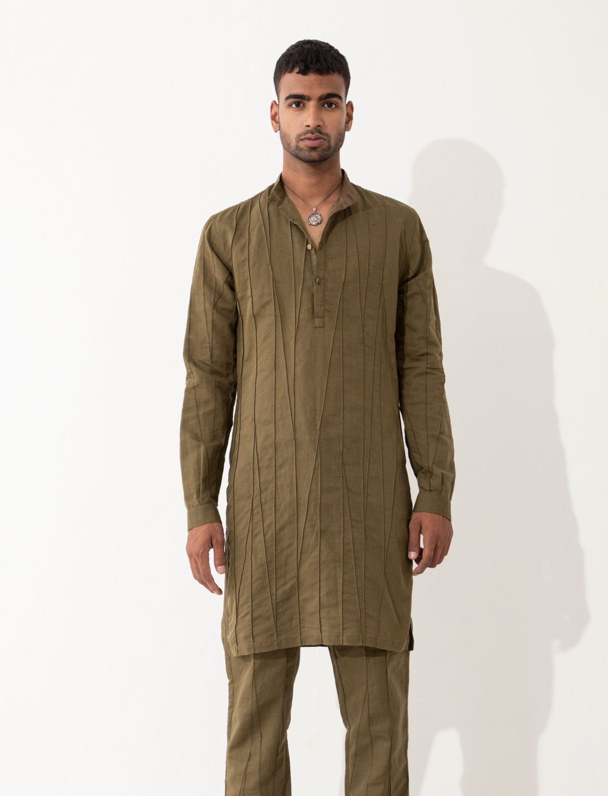 ASHER KURTA  - BROWN - image 1